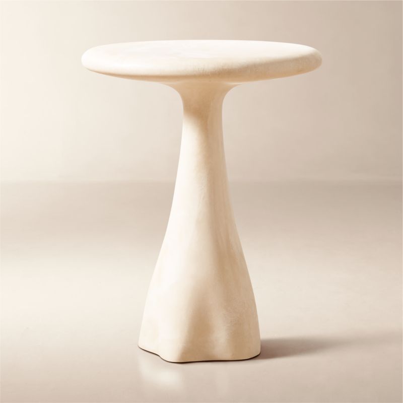 Cream sculptural side table