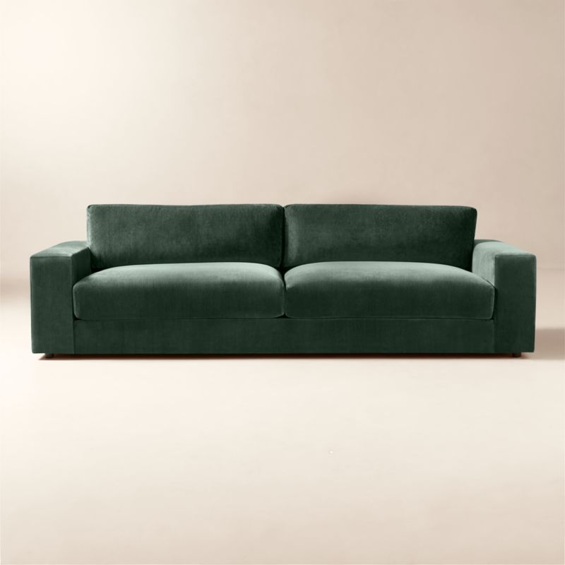 Green velvet sofa