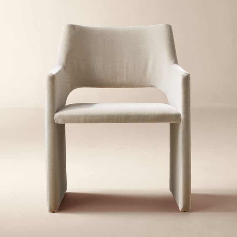 Grey upholstered dining chair