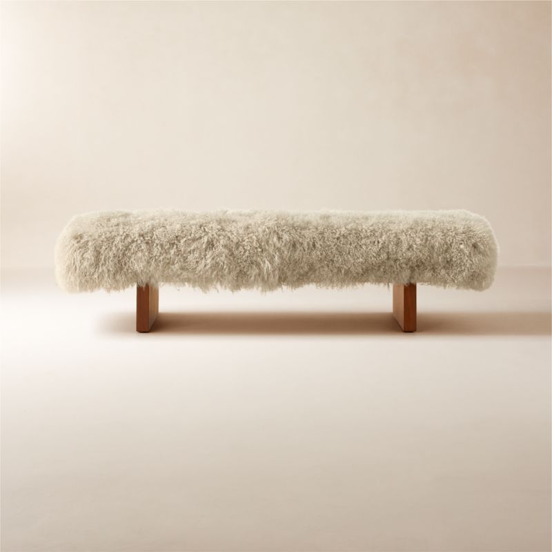 Textured upholstered bench