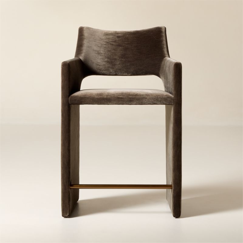 Velvet counter stool