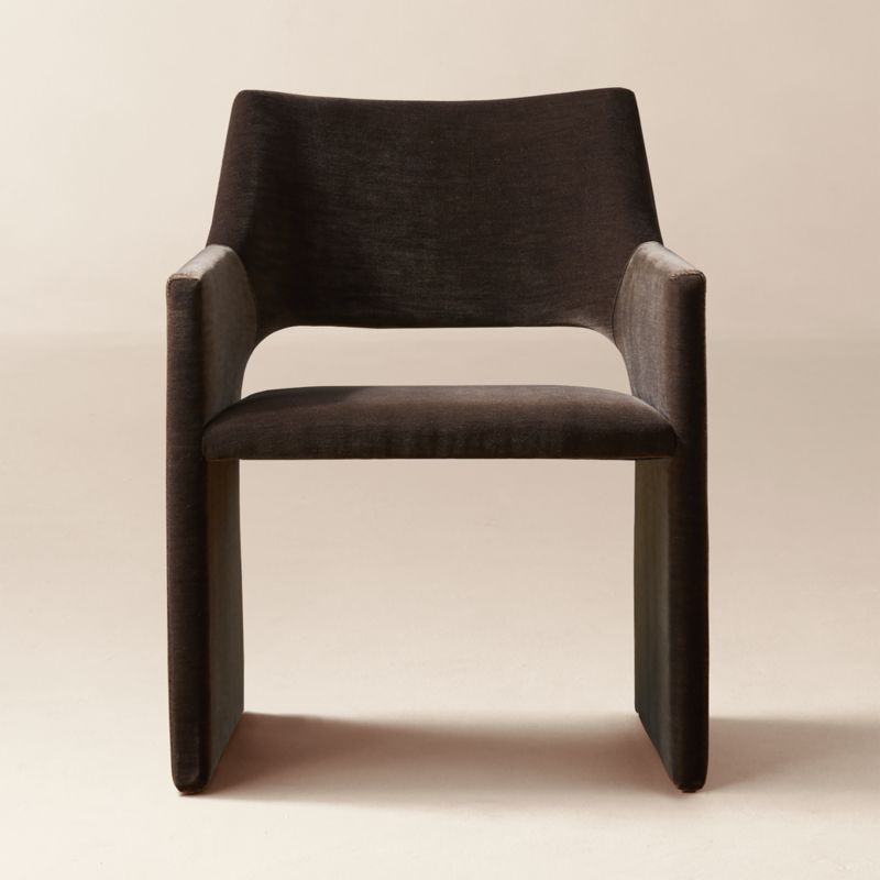 Velvet dining armchair