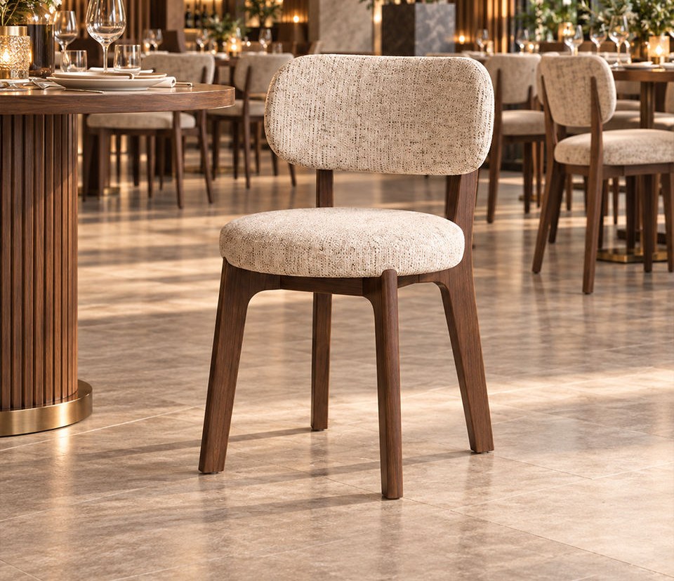 Boucle Upholstered Restaurant Chair
